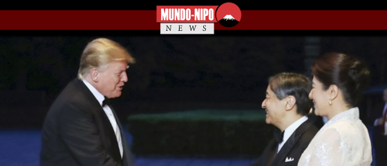 Presidente Donald Trump congratulando o Imperador e a Imperatriz pela ascensão