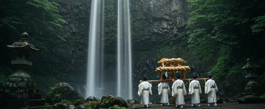 Cerimônia da corda sagrada nas Cataratas de Nachi em Wakayama marca a chegada do verão com tradição e espiritualidade em Kumano Nachi Taisha.