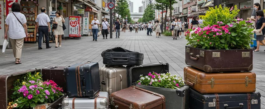 Malas abandonadas se tornam um problema crescente em Osaka. Saiba como autoridades e empresas estão lidando com a situação.