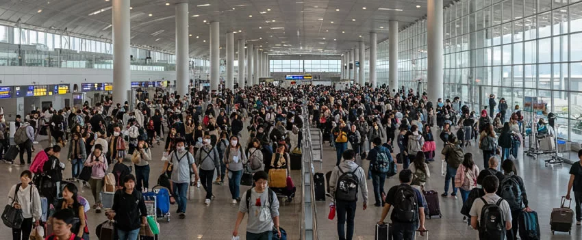 Aeroporto de Kansai registra grande fluxo de viajantes internacionais antes do feriado de Obon. Saiba os destinos mais procurados e o pico de movimento.
