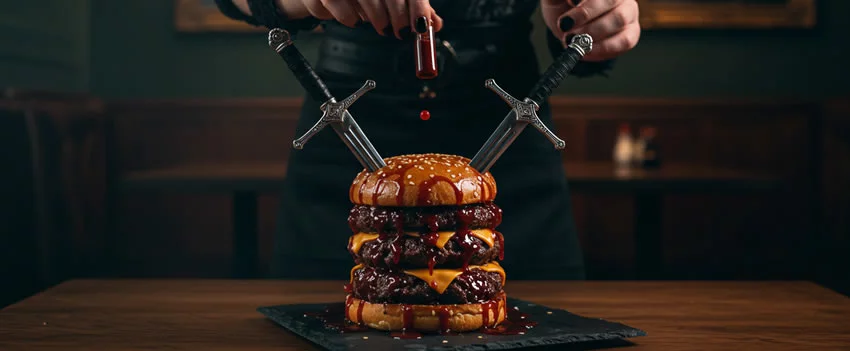 Mergulhe em um mundo de mistério e sabor no Vampire Cafe de Tóquio. Conheça o Bloody Inferno Burger e a Bloody Sacrifice Toast, uma experiência gastronômica única e inesquecível.