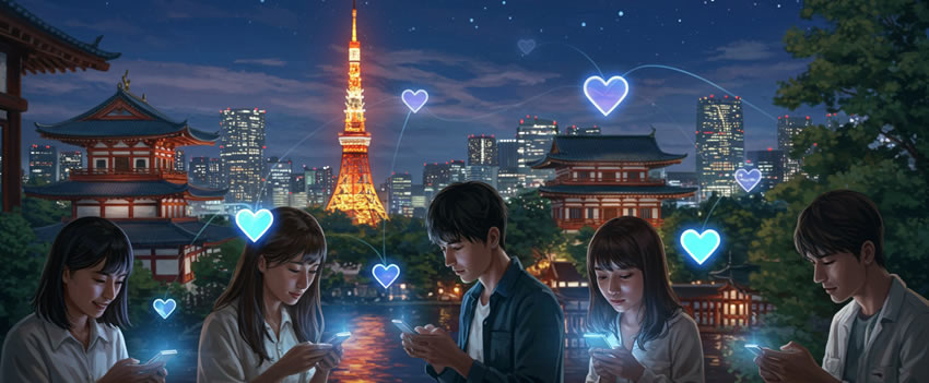 O Japão revoluciona o matchmaking. Governos locais e setor privado usam tecnologia e IA para criar programas de sucesso, atraindo a Geração Z e combatendo a queda na taxa de natalidade.